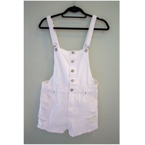 White Short Overalls